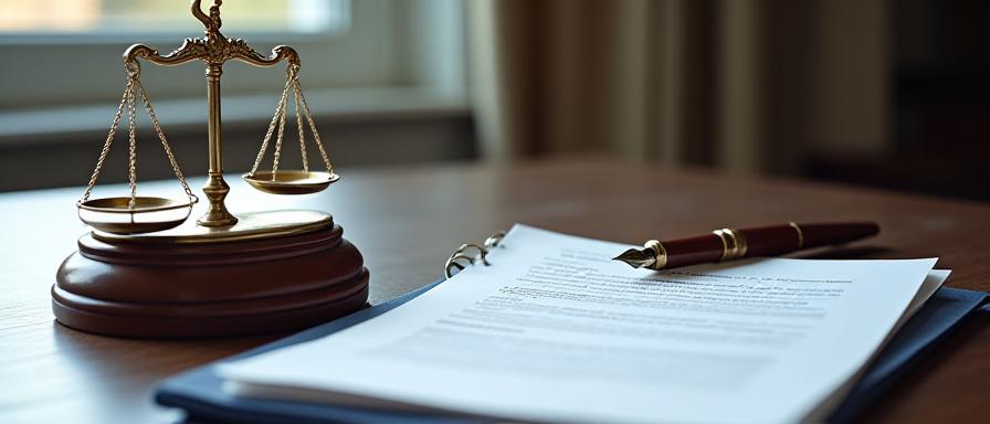 Scales of justice and legal documents